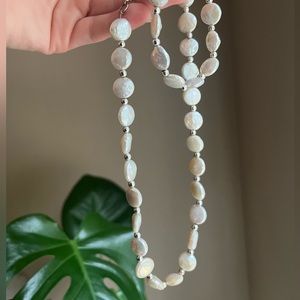 Coin Pearl-like Necklace and Bracelet Set